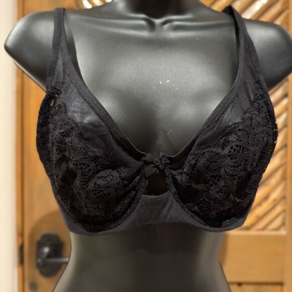 Victoria’s Secret 36D unlined Demi black lace bra - Picture 1 of 3
